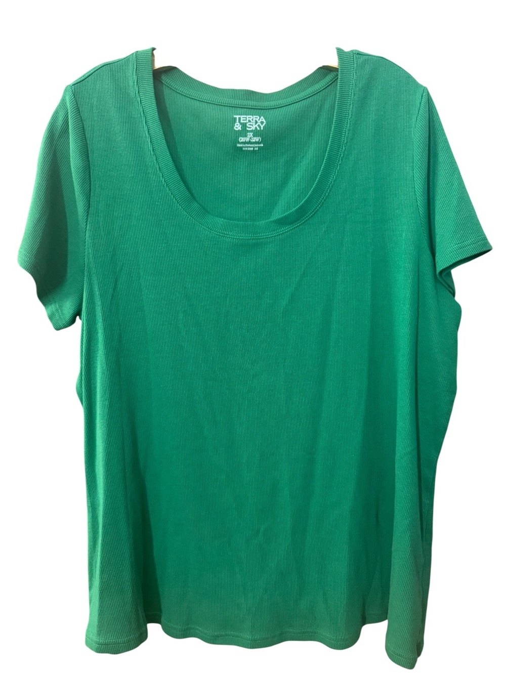 Terra & Sky Ribbed Knit Tee 2X